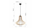 Lampa hanging Sollux Ligthing Alexia, 21cm, E27 1x60W, black/naturalne drewno