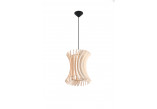 Lampa hanging Sollux Ligthing Elza, 40cm, E27 1x60W, black/naturalne drewno