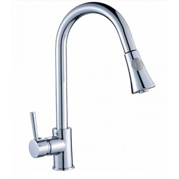 Sink mixer Laveo Bona standing with pull-out spray typu U - steel