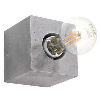 Plafon Sollux Ligthing Abel, 10cm, square, beton, E27 1x60W, szary