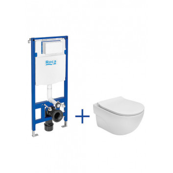 Set concealed DUPLO ONE + bowl WC wall-hung MERIDIAN COMPACTO RIMLESS with seat SLIM 