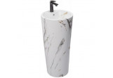 Rea Blanka Marble washbasin 36x36x84 cm freestanding round imitacja kamienia