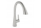 Electronic sink mixer Grohe Zedra Touch, height 406mm, pull-out spray, stainless steel