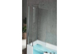 Parawan nawannowy Iris Comby 2 80x150 cm, left version, profil chrome, glass transparent mocowany do ściany (2 elementy) + Fixe 70