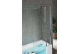 Parawan nawannowy Iris Comby 2 80x150 cm, right version, profil chrome, glass transparent mocowany do ściany (2 elementy) + Fixe 70
