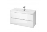 Set B105, cabinet Cersanit Crea z umywalką Crea 80, hanging, 2 szuflady, zmontowana, white