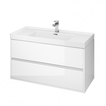 Set B105, cabinet Cersanit Crea z umywalką Crea 80, hanging, 2 szuflady, zmontowana, white