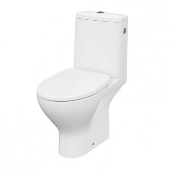 Kompakt WC Cersanit Moduo CleanOn, bezkołnierzowa bowl, 64,5x35,6cm, seat slim with soft closing, drain poziomy, doprowadzenie wody od boku, white