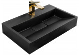 Countertop washbasin Rea Goya Black, 60x37cm, without overflow, battery hole, black mat