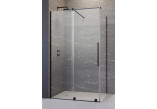 Front cabins Radaway Furo Black KDJ 100, left version, with wall, 100x200cm, door sliding, glass transparent, profil black