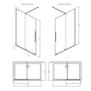 Radaway Furo cabin Walk-in 120x200cm left glass transparent 10106638-01-01L/10110594-01-01