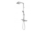 Shower set Rea Lucas, with mixer, with spout, witk shelf i with head shower 20x20 cm, chrome