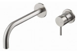 Washbasin faucet Vema Tiber Steel, concealed, 2-hole, spout 208mm, korek klik-klak, stainless steel inox