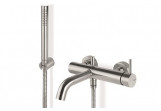 Bath tap Vema Tiber Steel, wall mounted, 2 wyjścia wody, spout 202mm, Shower set, stainless steel inox