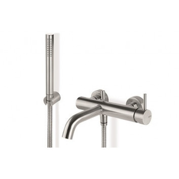 Washbasin faucet Vema Tiber Steel, concealed, 2-hole, spout 208mm, without pop, stainless steel inox