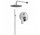 Shower set Vema Slate, concealed, 2 wyjścia wody, overhead shower 20cm, chrome