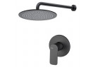 Shower set Vema Slate, concealed, 1 wyjście wody, overhead shower 20cm, black mat