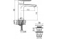 Washbasin faucet Valvex Dali, standing, height 146mm, spout 123mm, korek automatyczny, chrome