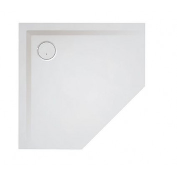 Pentagonal shower tray Sanplast SpaceLine, 90x90cm, acrylic, white