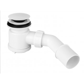 Siphon for shower tray McAlpine, 90mm, czyszczenie od góry, klik-klak, white