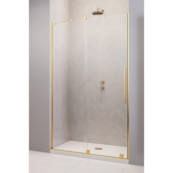 Door sliding walk-in Radaway Furo Gold, left, with wall, 160x200cm, glass transparent, profil gold