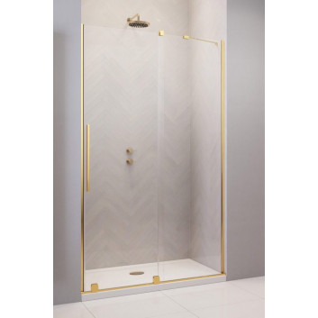 Door sliding walk-in Radaway Furo Gold, left, with wall, 160x200cm, glass transparent, profil gold