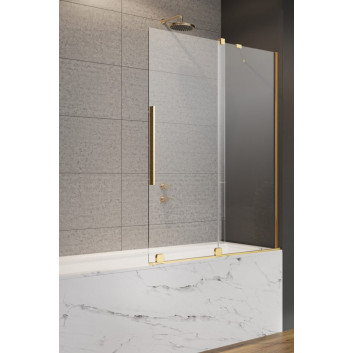 Parawan nawannowy Radaway Furo Gold PND II, prawy, glass transparent, 100x150cm, przesuwny, gold profil