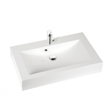 Countertop washbasin Marmorin Aron, 61x44cm, without overflow, white shine