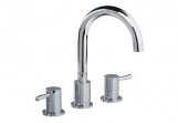 3-hole washbasin faucet Valvex Vegane, standing, height 265mm, spout 162mm, korek automatyczny, chrome