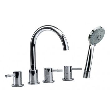 3-hole washbasin faucet Valvex Vegane, standing, height 265mm, spout 162mm, korek automatyczny, chrome