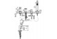 5-hole bath mixer Valvex Vegane, standing, height 280mm, spout 190mm, Shower set, chrome