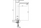 Washbasin faucet Valvex Tube, standing, height 147mm, spout 91mm, korek click-clack, chrome