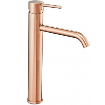 Washbasin faucet Rea Lungo Rose Gold, standing, tall, różowe gold