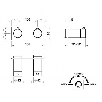 Thermostatic mixer shower Gessi Anello, concealed, 1 wyjście wody, chrome