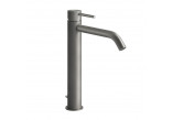 Washbasin faucet Gessi Flessa, standing, height 305mm, short spout, korek automatyczny, brushed steel