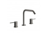 3-hole washbasin faucet Gessi Flessa, standing, height 273mm, without pop, brushed steel