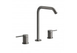 3-hole washbasin faucet Gessi Trame, standing, height 273mm, without pop, brushed steel