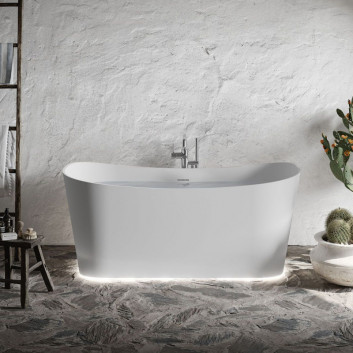 Bathtub freestanding Novellini Ship, 150x70cm, konglomeratowa, white mat