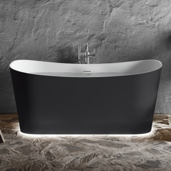 Bathtub freestanding Novellini Ship, 150x70cm, konglomeratowa, white mat