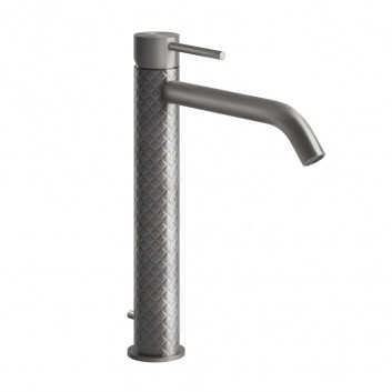 Washbasin faucet Gessi Intreccio, standing, height 305mm, short spout, korek automatyczny, brushed steel