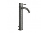 Washbasin faucet Gessi Meccanica, standing, height 305mm, short spout, korek automatyczny, brushed steel