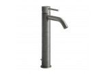 Washbasin faucet Gessi Meccanica, standing, height 305mm, short spout, korek automatyczny, brushed steel