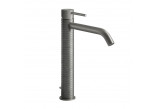 Washbasin faucet Gessi Meccanica, standing, height 305mm, długa spout, korek automatyczny, brushed steel