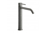Washbasin faucet Gessi Meccanica, standing, height 305mm, długa spout, without pop, brushed steel