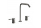 3-hole washbasin faucet Gessi Intreccio, standing, height 273mm, without pop, brushed steel