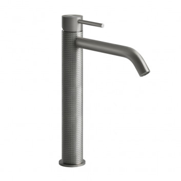 Washbasin faucet Gessi Cesello, standing, height 305mm, długa spout, korek automatyczny, brushed steel