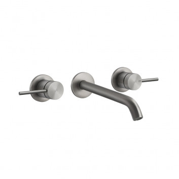 Washbasin faucet Gessi Cesello, concealed, 3-hole, short spout, brushed steel