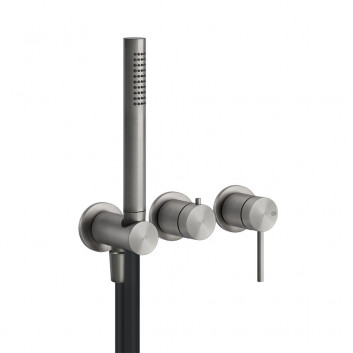 Mixer shower Gessi Shower316, concealed, 2 wyjścia wody, Shower set, brushed steel