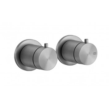 Thermostatic mixer shower Gessi Shower316, concealed, 2-hole, 2 wyjścia wody, brushed steel