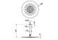 Overhead shower Gessi Shower316, round, 355mm, regulowana, with arm ściennym 500mm, brushed steel